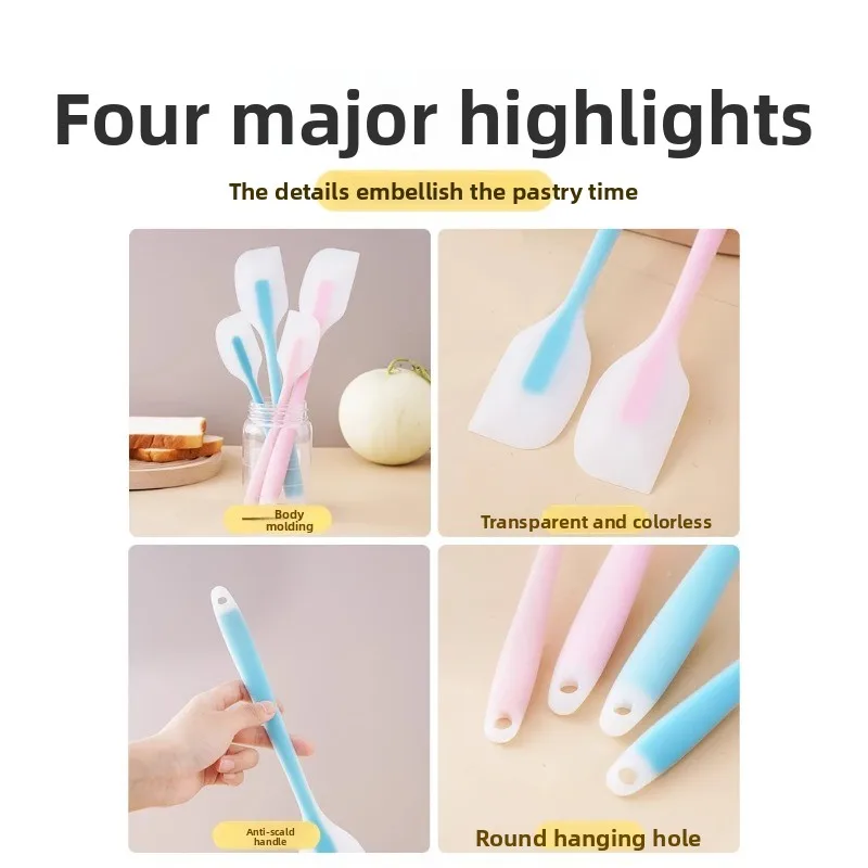 Silicone scraper integrated spatula spatula food grade baking tool cake cutter cream scraper household shovel