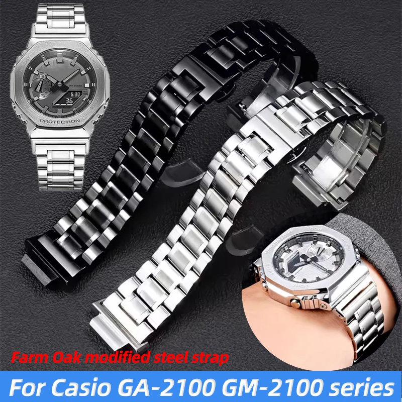 GA2100 GM2100 Metall-Uhrenarmband für Casio G-SHOCK GA-2100 GA-2110 B2100 GM-5600 Modifiziertes Edelstahl-Uhrenarmband für Herren