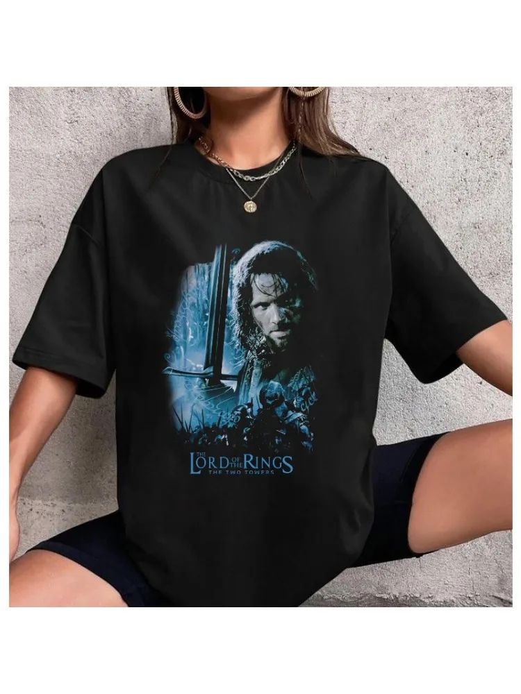 Retro Genjuku-stijl 'The Lord of The Rings' Aragon 'Future King' T-shirt voor heren, zomer nieuw unisex casual mode-T-shirt - afbeelding 2