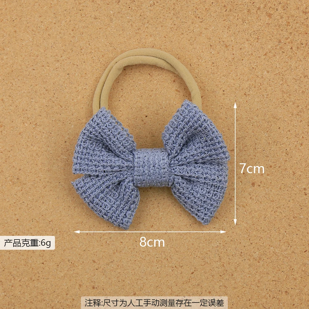 Knit Cotton Bow Baby Headbands Korean Newborn Elastic Nylon Hair Bands Handmade Kids Headwear Fashion DIY Accessories