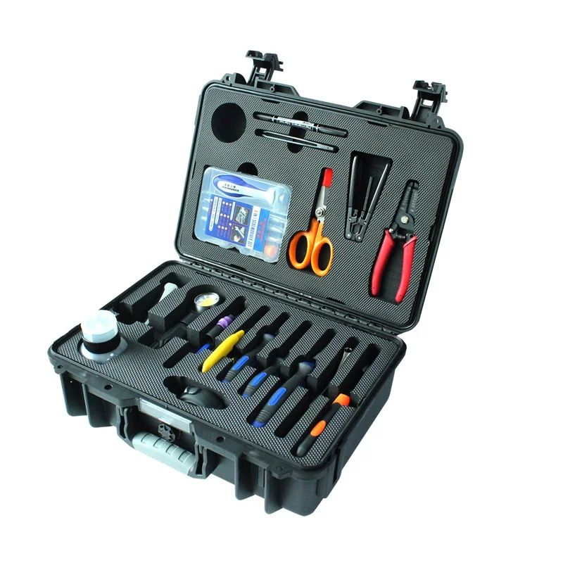 18-in-1 Fiber Optic Toolkits Professional Quality Hand Tools 18 Pieces Optical Fiber Equipment Termination Toolkit
