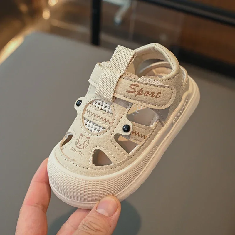 เด็กรองเท้าสบายๆ 2025 ฤดูร้อนใหม่แฟชั่นสไตล์เกาหลีด้านล่างนุ่ม Anti-ลื่น CUT-outs Baby Walk Cool รองเท้า