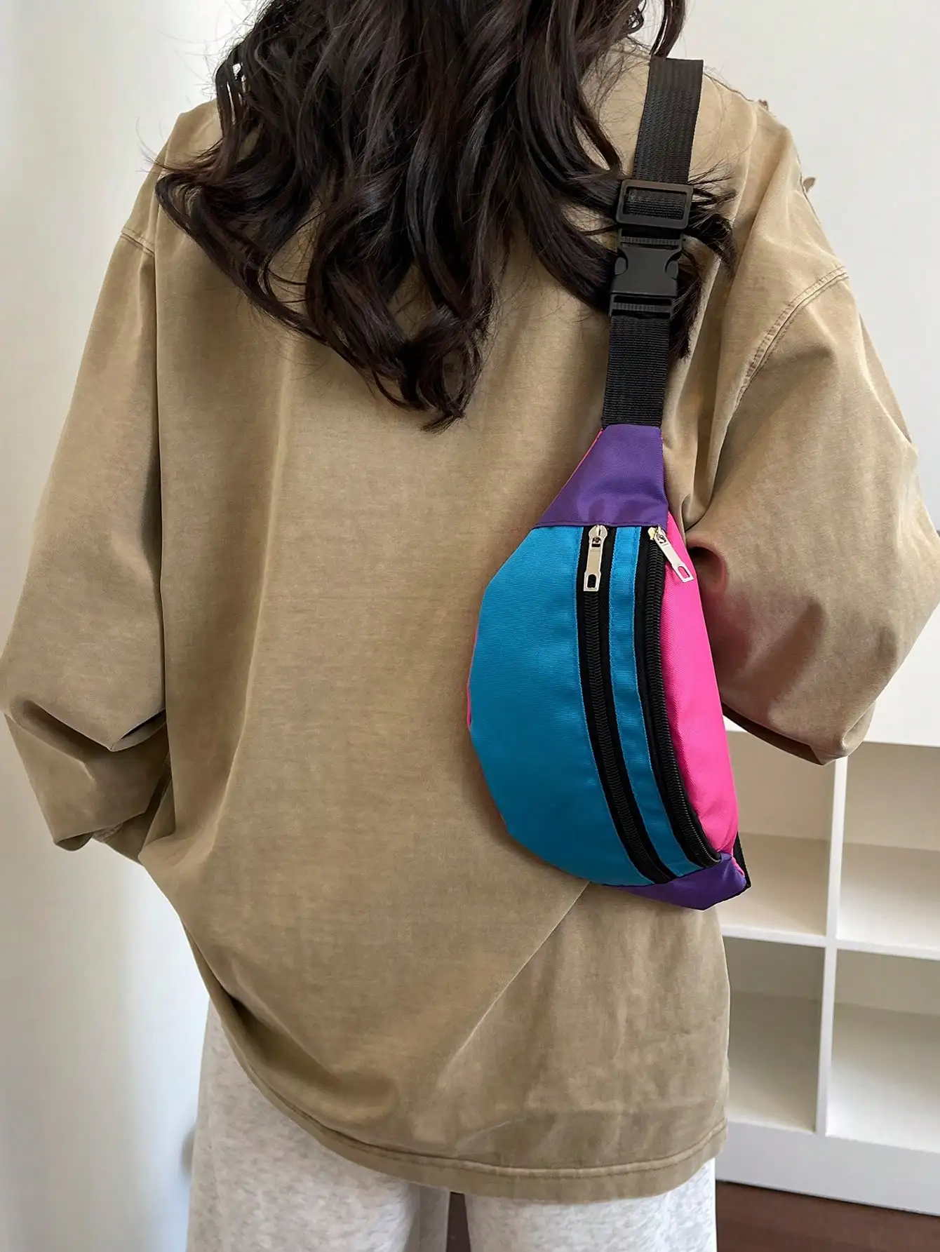 

New Patchwork Waist Bag, Shoulder Crossbody Bag, Fashion Chest Bag, Unisex Design, Suitable For Cycling, Hiking, Outdoor Activities, Sports, Fitness, Travel, Women's Travel Essential Waist Pack, Running Hiking Fanny Pack, Mother's Day/Holiday Gift