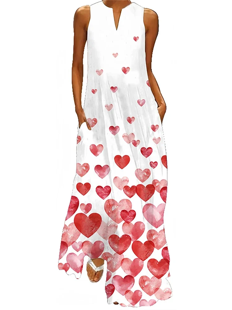 2025 Fresh Flower Fashion Sexy V-neck Ankle-length Dress Elegant Fashion Floral Print Long Dress Cocktail Dinner Long Dress Robe