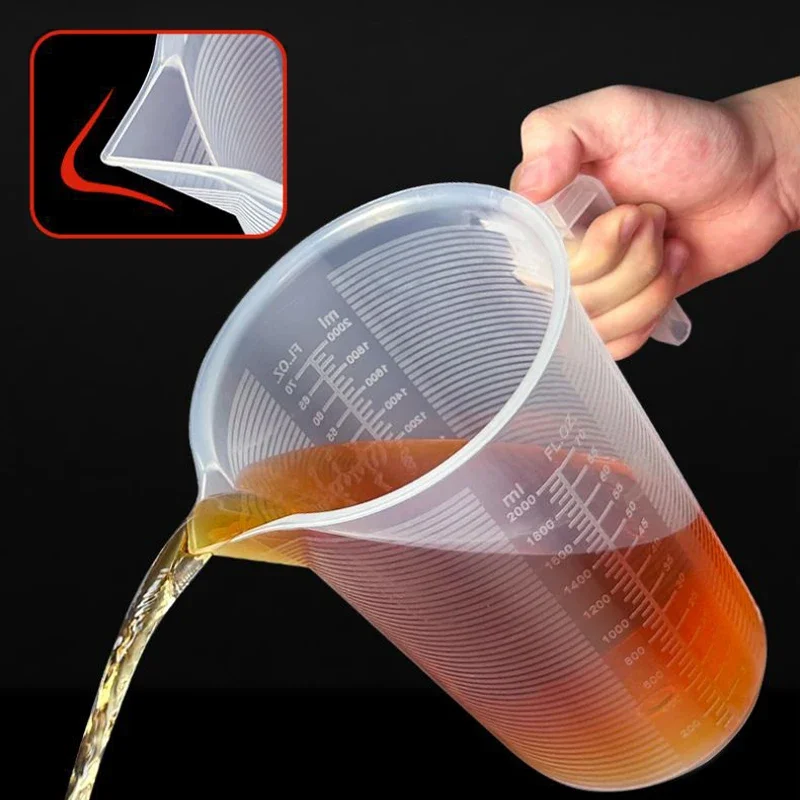 500-3000ML Plastic Measuring Cups Jug Liquid Container Clear Baking Kitchen Flour Water With Cover Kitchen Accessories