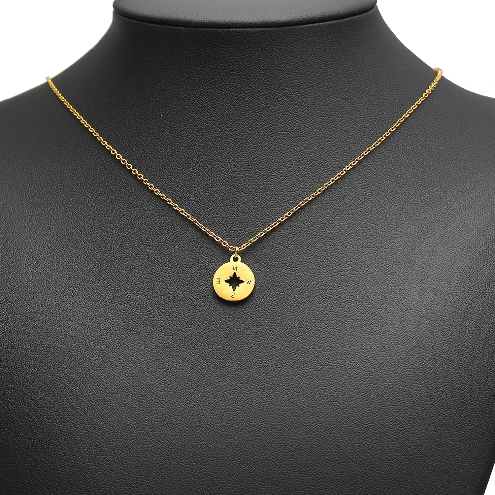 5 قطعة مقاوم للماء الفولاذ المقاوم للصدأ الجوف البوصلة سحر المعلقات المستديرة DIY بها بنفسك مجوهرات الأزياء صنع قلادة القرط الملحقات