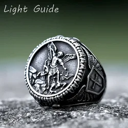 2022 NEW Men's 316L stainless steel rings god knight dragon slayer saint george ring Religion Jewelry Gifts free shipping
