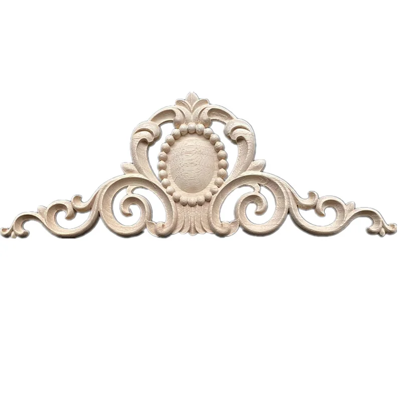 

20-37cm Wood Carved Corner Appliques Frame Furniture Wall Doors Woodcarving Decal Decorative Wooden Figurines Crafts