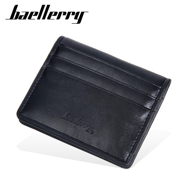  Baellerry Mini Men Card Holder Wallets Zipper Coin Pocket Slim Male Wallet PU Leather Credit Bank Card Case Small Men Purses 