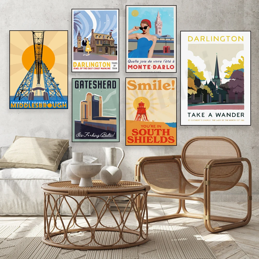 Darlington Racecourse, the gem of the East Coast Main Line, railway prints, Middlesbrough, Newcastle, Gateshead travel posters