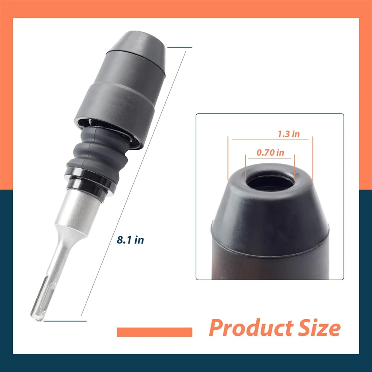Adaptador A62X para SDS-Plus a SDS-Max de 8-1/4 pulgadas de largo Compatible con adaptador de acero de aleación de martillo perforador