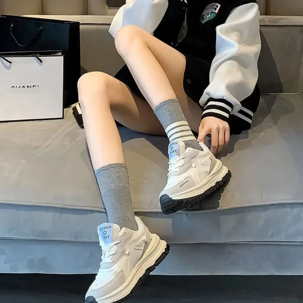 3 أزواج من الجوارب النسائية المخططة بألوان مختلطة، جوارب نسائية مريحة غير قابلة للانزلاق، جوارب كلاسيكية كاجوال للارتداء اليومي #4