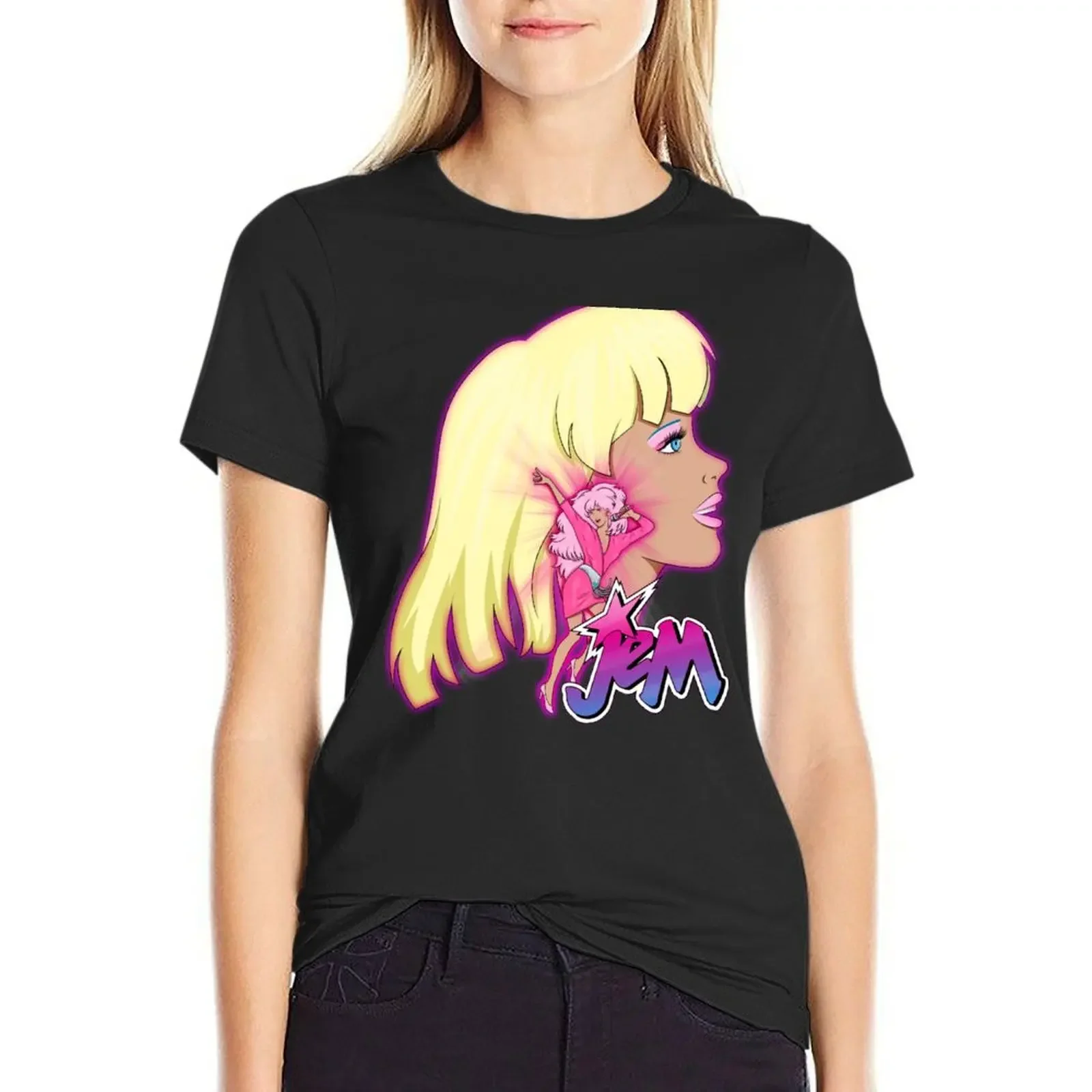 

Its Showtime Synergy - Jem logo T-Shirt funnys customizeds cute clothes customs Women t-shirts