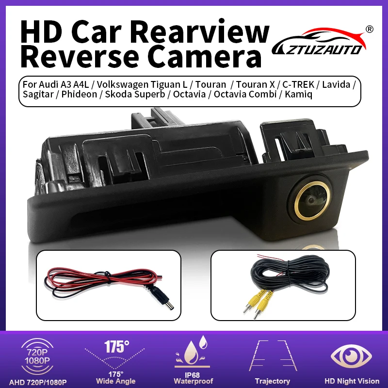 

170° AHD 1080P Car Rear View Camera for Audi A3 A4 B8 B9 A4L For Tiguan Touran L Touareg Skoda Superb/Octavia Kamiq Vehicle