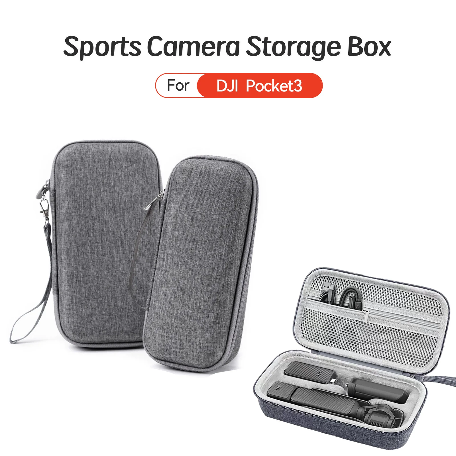 Für DJI Osmo Pocket 3 Tragbare Handtasche PU-Leder Kratzfeste Schutzhülle Reise-Aufbewahrungsbox für Pocket 3 Kamera-Zubehör