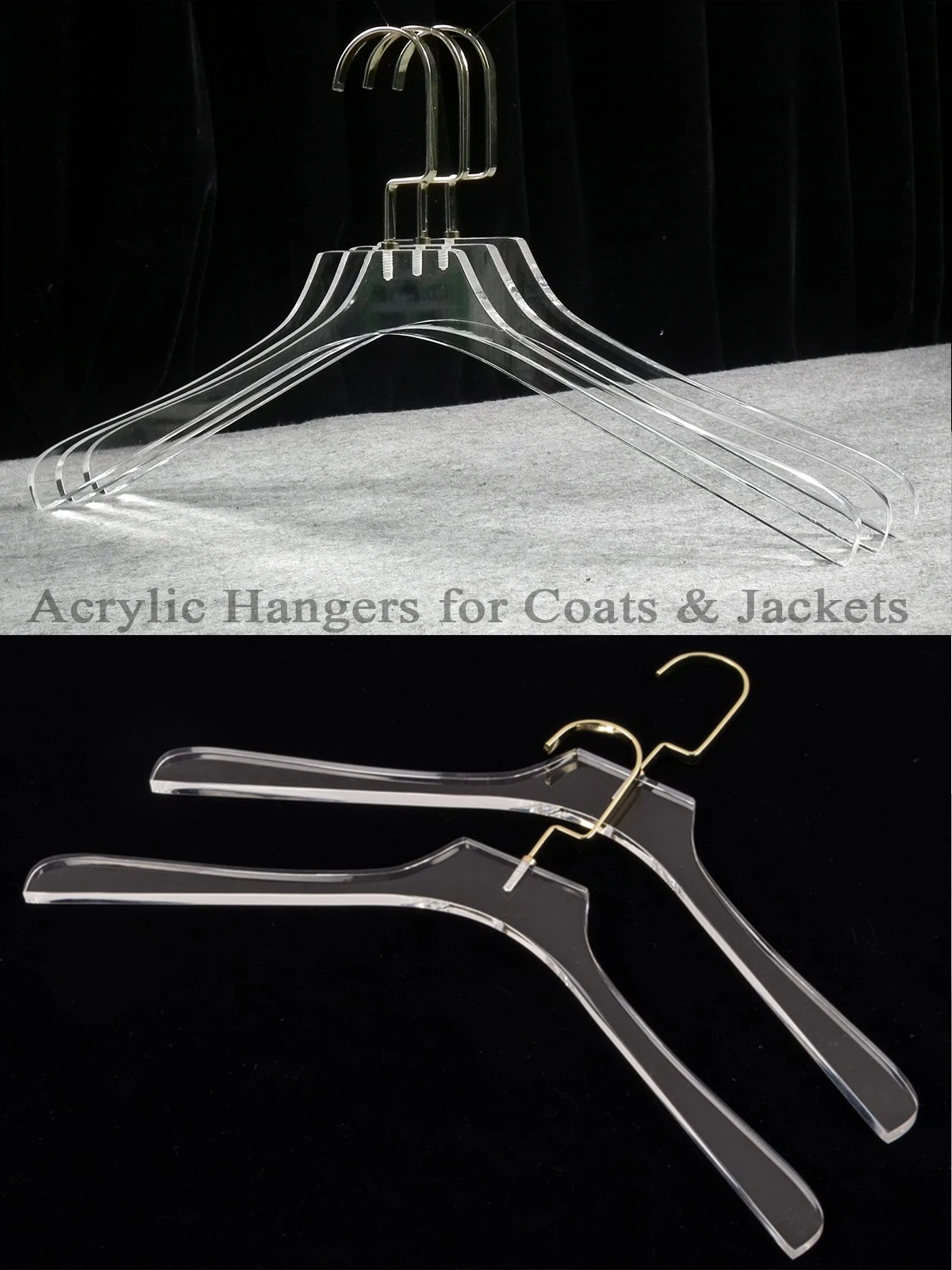 10 Pack Acrylic Coat Hangers Closet Clothes Hangers Premium Quality Crystal Clear Luxury Dress Suit Hangers(Hook Style Optional)
