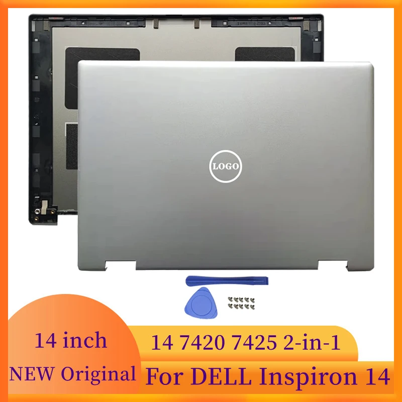 

Новые аксессуары для ноутбуков планшетов DELL Inspiron 14 7420 7425 2-in-1, задняя крышка ноутбука, задняя панель планшетов, цвет-серебристый, 06XT2D