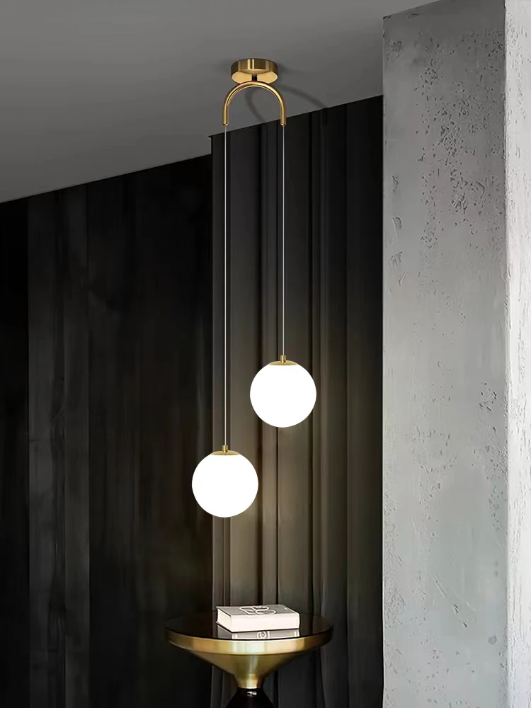 Modern Glass LED Pendant Lights Nordic Dining Room Bedroom Gold Chandelier Fixtures Indoor Restaurant Bar Decor Hanging Lamp