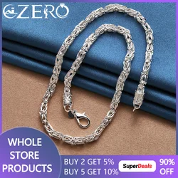 ALIZERO 925 Sterling Silver 20 Inch Necklaces 5mm Faucet Chain Necklace For Men Women Fashion Wedding Engagement Party Jewelry
