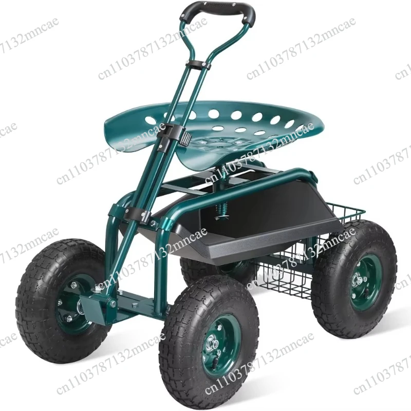 Rotatable seat multi-purpose gardening vehicle, mobile tool/rest vehicle for greenhouse picking