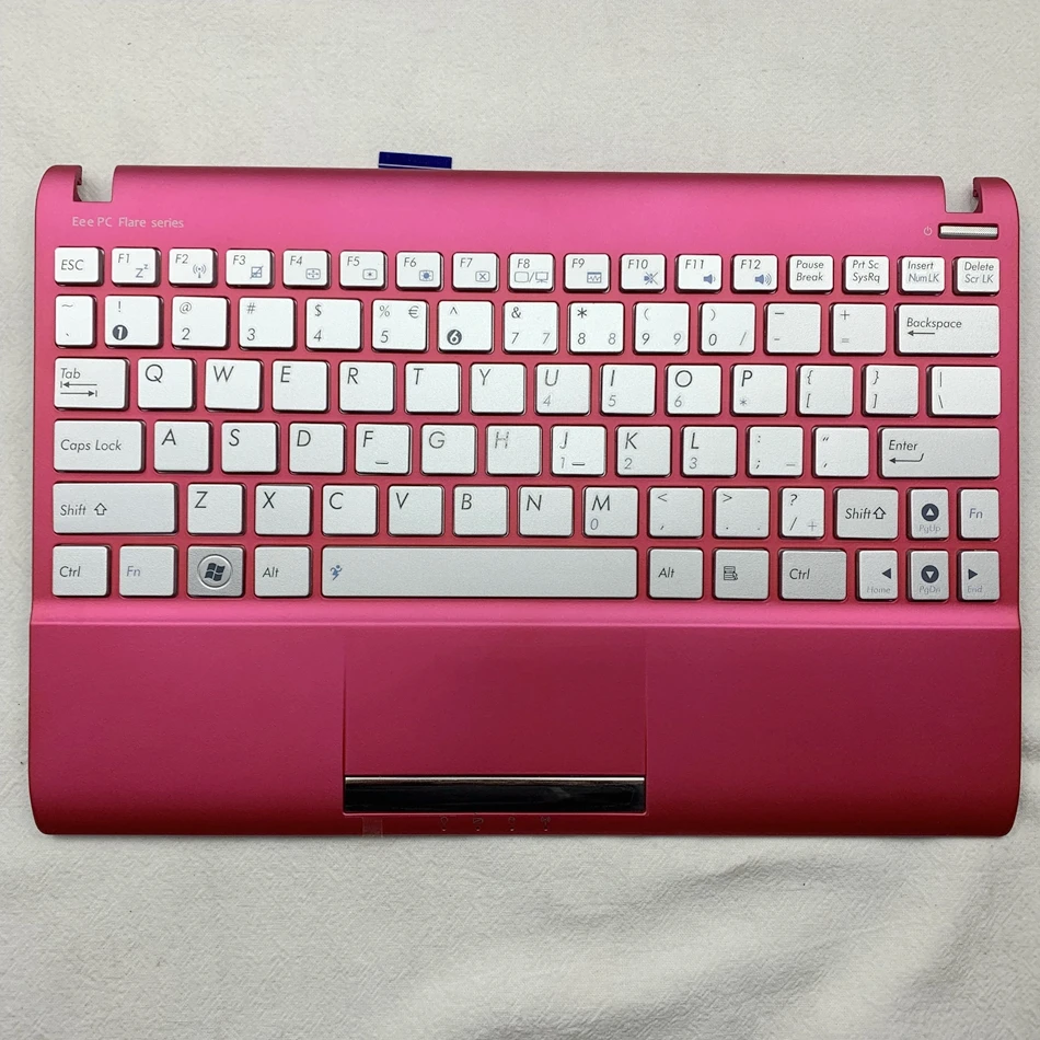 US Palmrest Laptop Keyboard for Asus 1025C 1025E 1025C 1025CE Pink Cover US Silver Layout