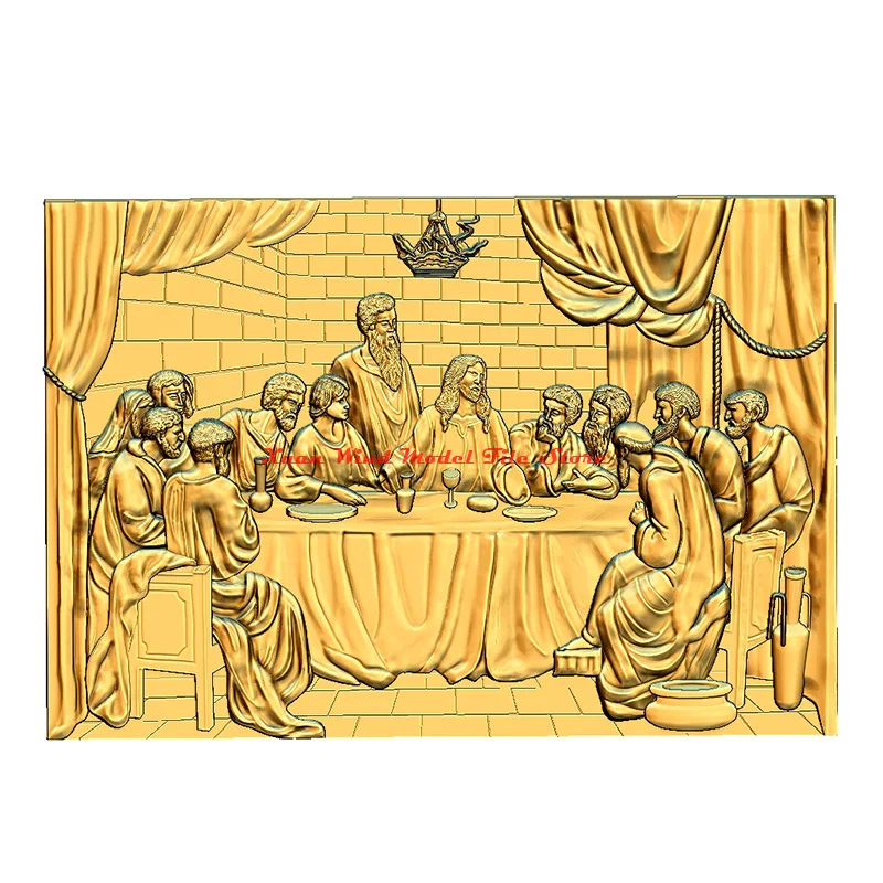 نموذج ثلاثي الأبعاد STL ملف الدين لجهاز التوجيه CNC بالليزر والطابعة ثلاثية الأبعاد The_Last_Supper