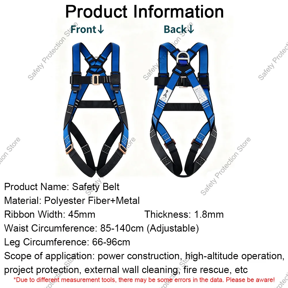 Full Body High Altitude Work Safety Harness Five-point Safety Belt Outdoor Climbing Training Construction Protective Equipment