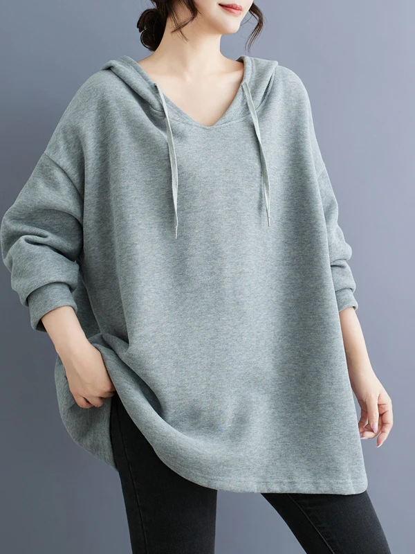 حجم كبير مقنعين Fce اصطف البلوز عادية إخفاء اللحوم التخسيس الكورية Sle المرأة الخريف الشتاء جديد وصول الملابس