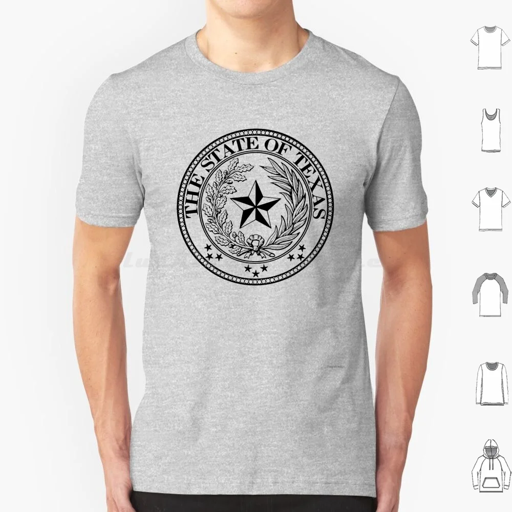 State Of Texas Official Seal-Lone Star State Ghost Design T Shirt 6Xl Cotton Cool Tee Texas Texans Football Southern Charm