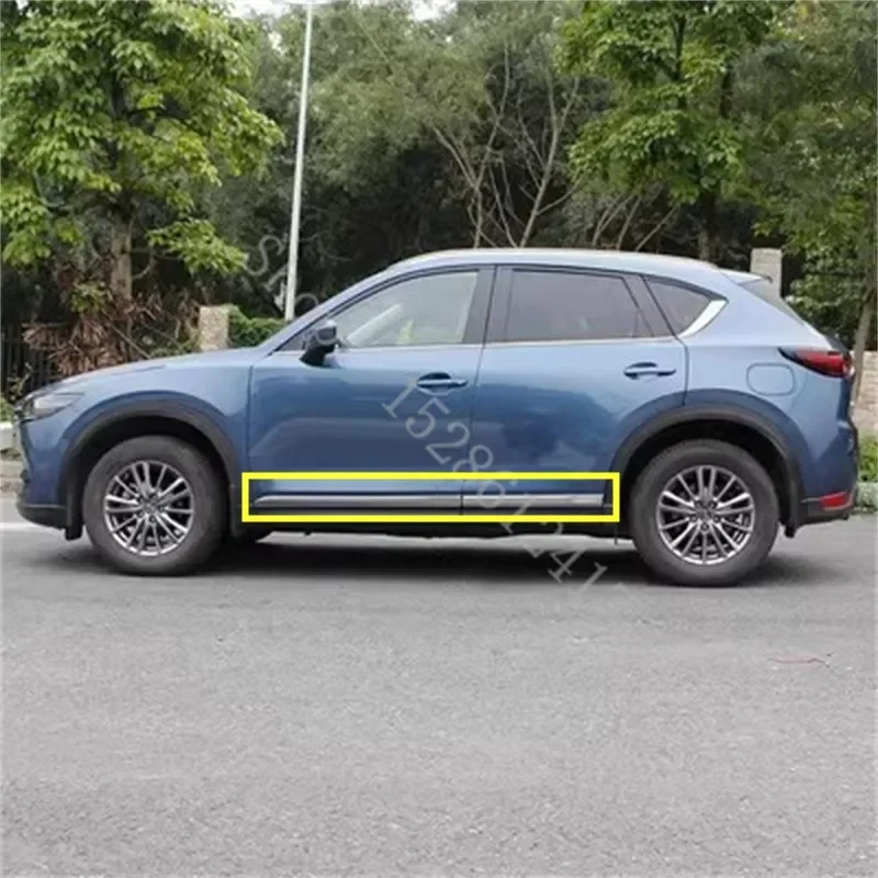 

Боковые молдинги из нержавеющей стали для Mazda CX-5 CX5 2017 2018 2019 2020 ~ 2024, боковые двери, аксессуары для украшения автомобиля