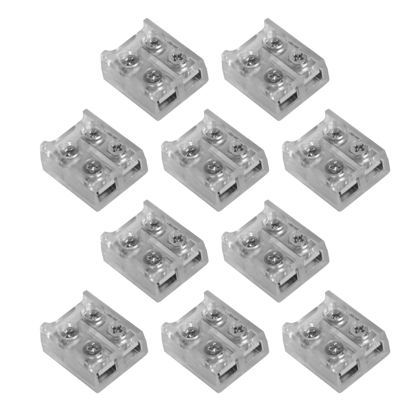 Клеммный блок разъемов для светодиодной ленты включает десять единиц для быстрой установки на обоих решениях освещения 8 мм и 10 мм.