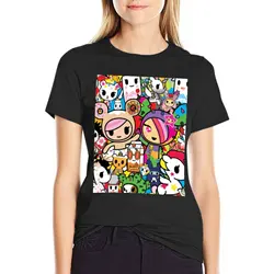 Tokidoki Collage T-Shirt słodkie ubrania dostosowują zwierzęcy nadruk na pot ariat koszule dla kobiet