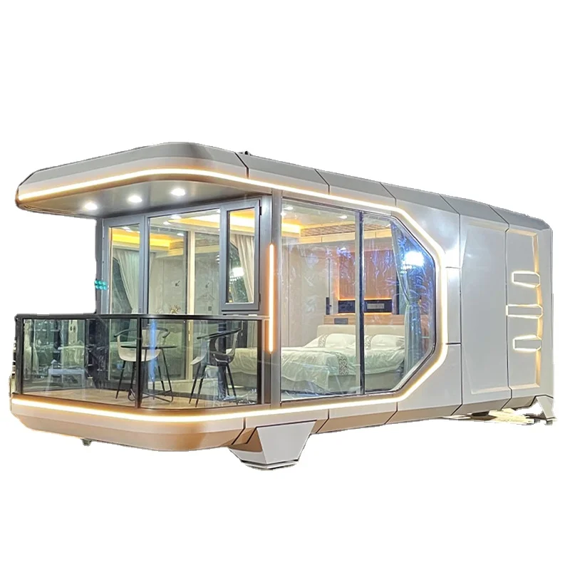 High Quality Luxury Tiny Casas Prefabricadas Mobile Baratas Space Capsule 2 Bedroom Container Home