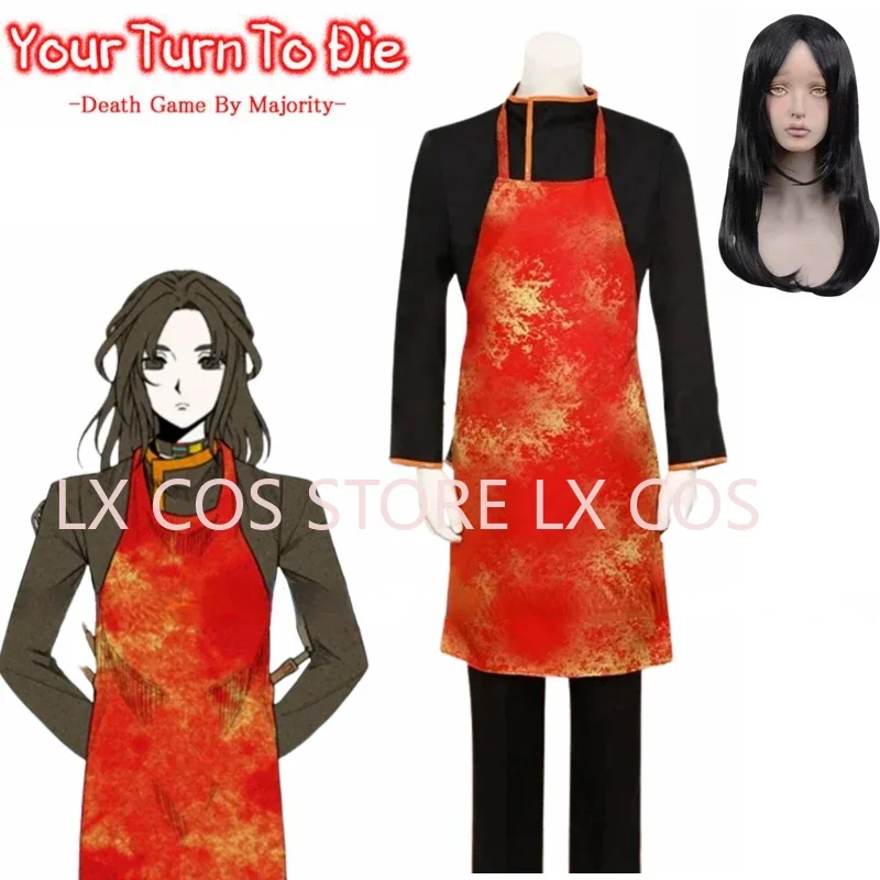 Game Your Turn To Die Kai Satou Halloween Cosplay Costume Wig Custom Made Any Size