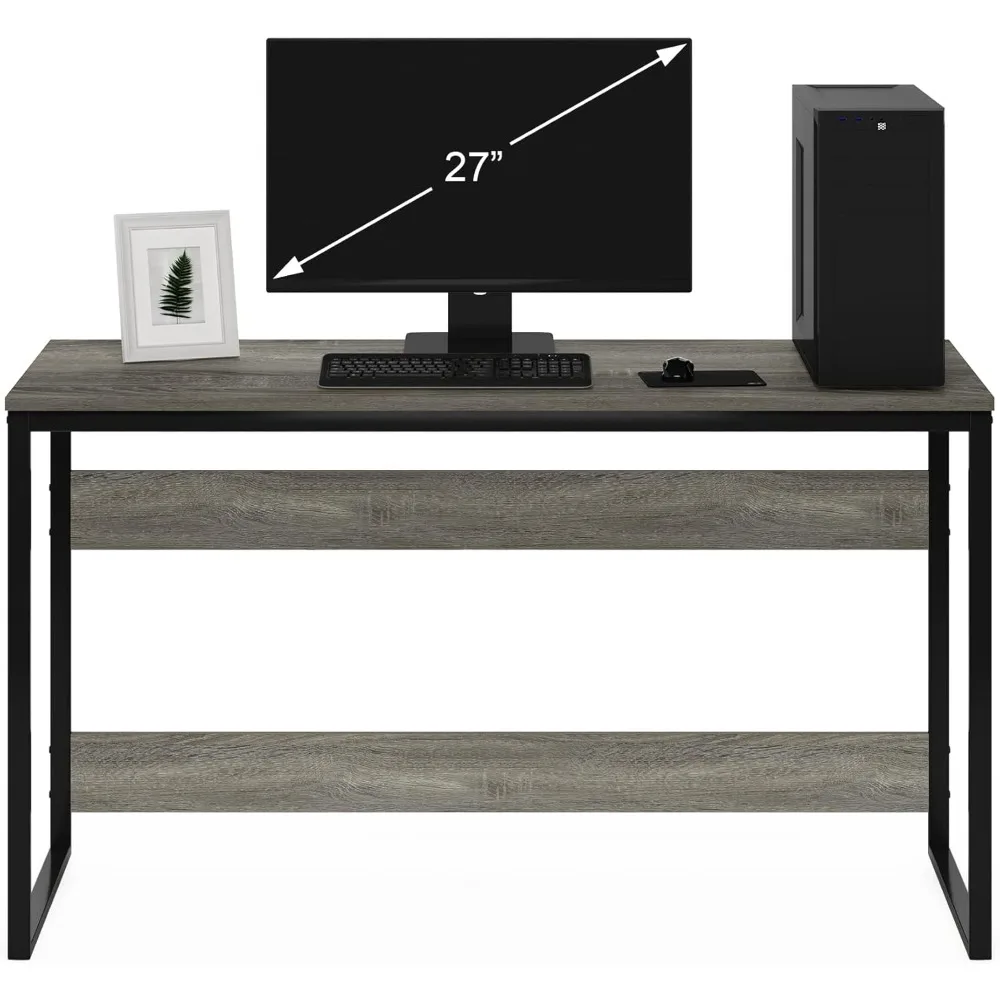 مكتب معزز لنمط الحياة الحديث مقاس 52 بوصة، 52 بوصة، رمادي بلوط فرنسي #4