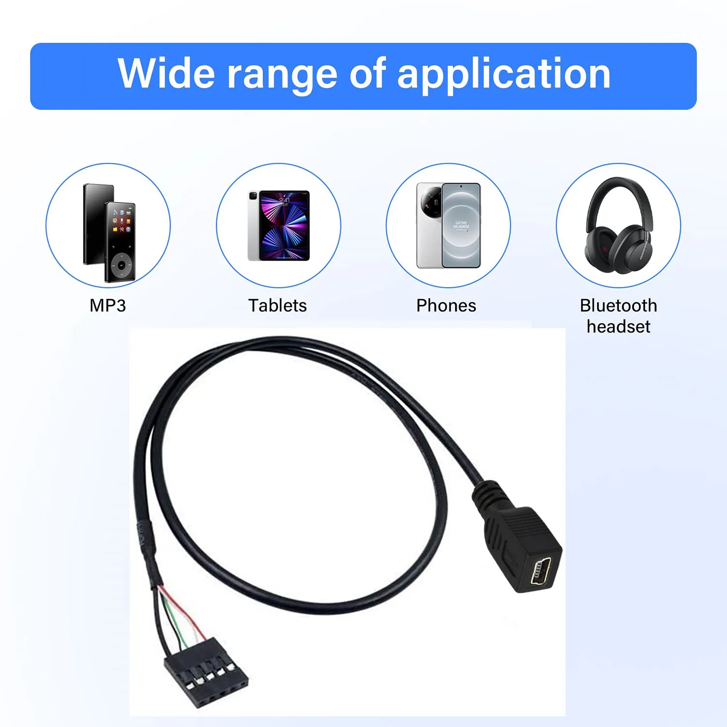 1pc 50cm Mini USB 5 Pin Buchse auf Dupont 5 Pin Buchse 2,54mm USB Header PCB Motherboard Adapter verlängert Kabel