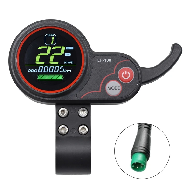 LH100 LCD Display Dashboard Throttle Meter 24V-60V for Kugoo Electric Scooter Ebike LCD Display Speedometer(5PIN)