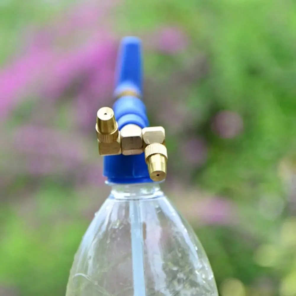 Portable Brass Atomizing Misting Nozzle Push-pull Single/double Head Irrigation Sprayers Adjustable Universal Water Nozzle