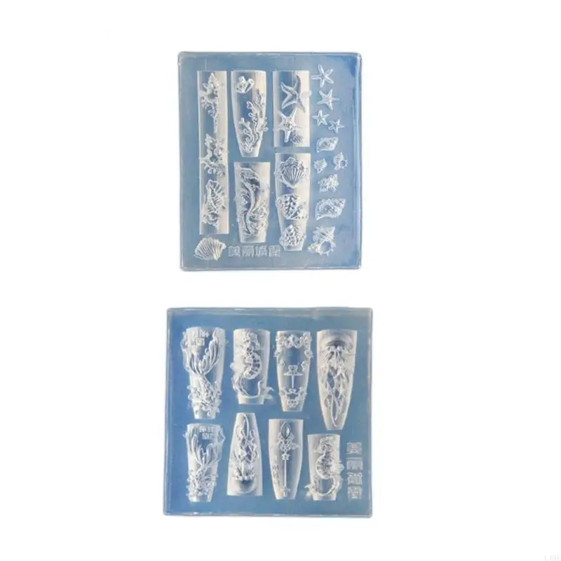 

L4ME Ocean Theme Art Mold Silicone Whale Shell Pattern Suitable for Manicure