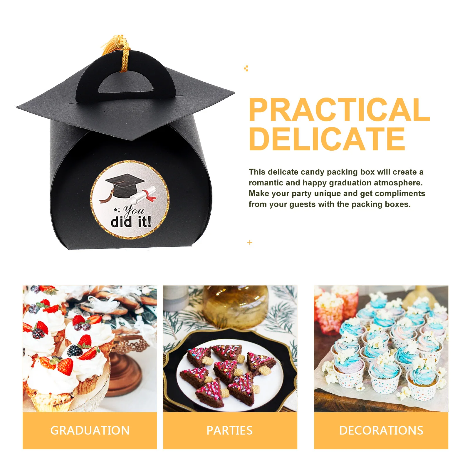 

50pcs Graduation Gift Accessory Boxes Delicate Gift Packaging Box For Party Wedding Decoration Supply Accessory