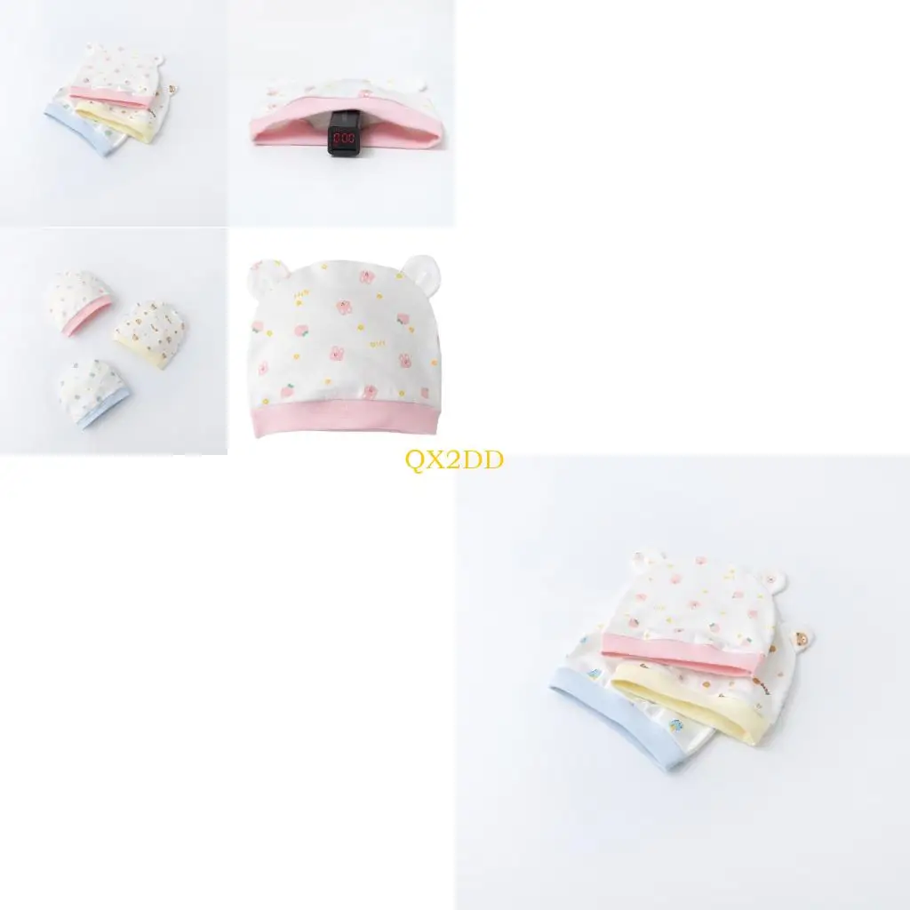 

QX2D Infant Cotton Fetal Cap Soft Breathable Newborns Bonnet Hat Fashion Headgear