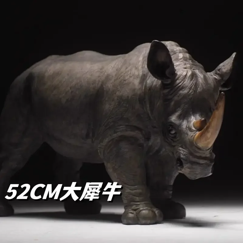 Large size simulated rhinoceros model animal ornament figurine for home and office entrance decoration