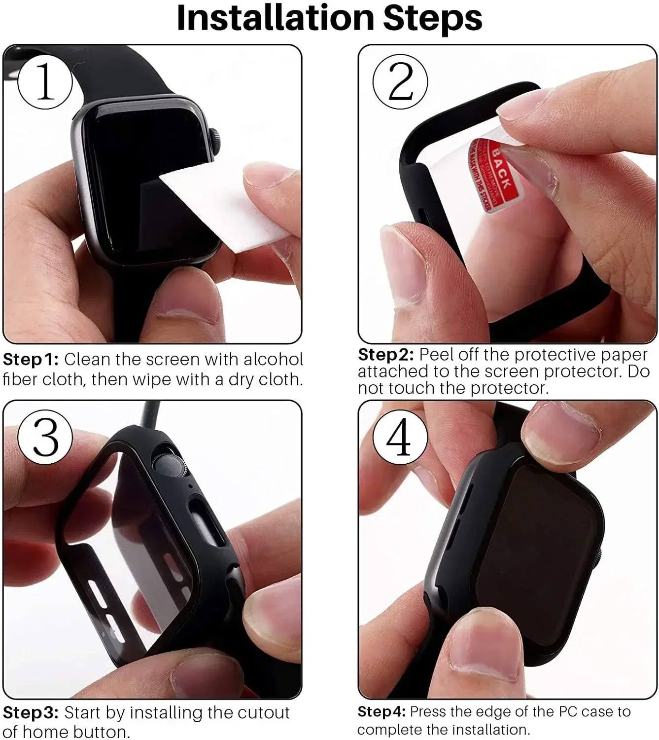 Case For Apple Watch Band 44mm 40mm 42mm 38mm 40 44mm 9 8 7 6 SE 5 4 3 Screen Protector PC Bumper iWatch 45mm 41mm Ultra 2 49mm