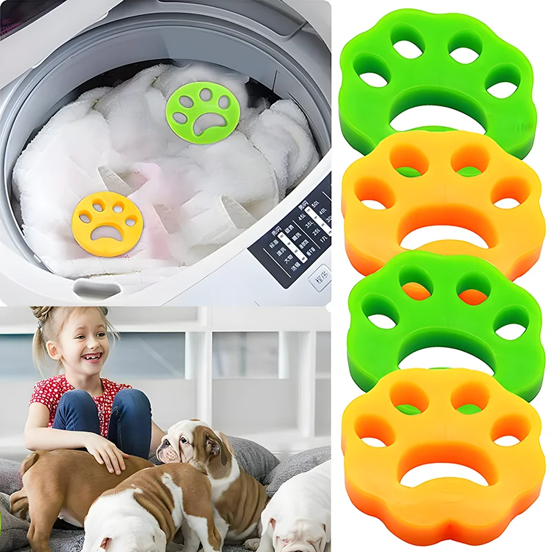 2/6PCS Pet Hair Remover Washing Machine Reusable Fur Lint Catcher for Laundry Clothing Cleaning Accessories Random Color