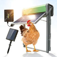 Automatic Chicken Coop Door Solar Powered Aluminum Alloy Chicken Door with Timer / Light Sensor / Remote Control / Manual Mode