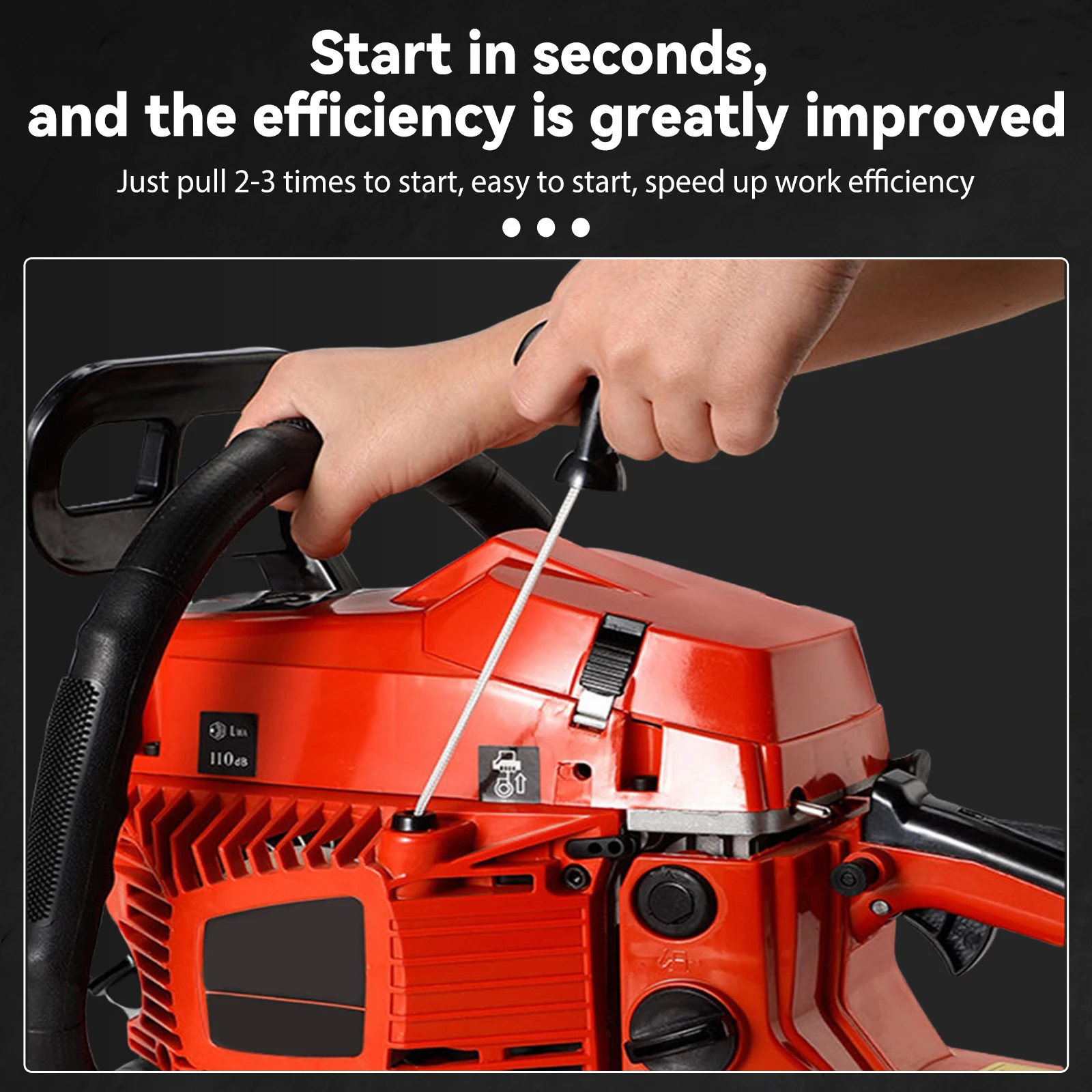 منشار غاز 2400 وات مناشير تعمل بالبنزين منشار سلسلة غاز ثنائي الأشواط 58cc شديد التحمل 20 بوصة شفرة بالمنشار حقن الزيت التلقائي #4