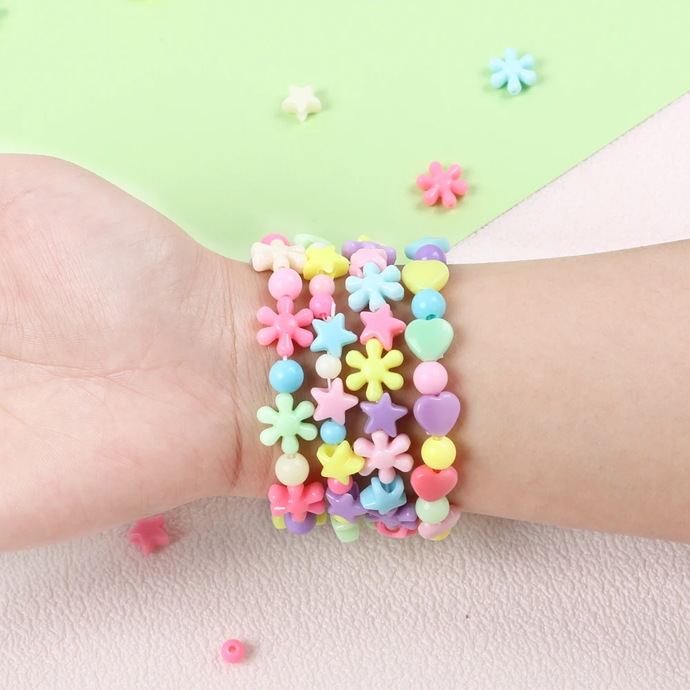 5/10/20Pcs Multicolor Random Bracelets DIY Beaded Bracelets Jewelry for Kids Birthday Party Favor Christmas Children Gifts view 3