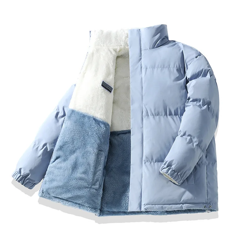

Double-sided Wear Couple Cotton-padded Clothes Winter Loose Velvet Thickened Cotton-padded Clothes Top and Cotton-padded Jacket.