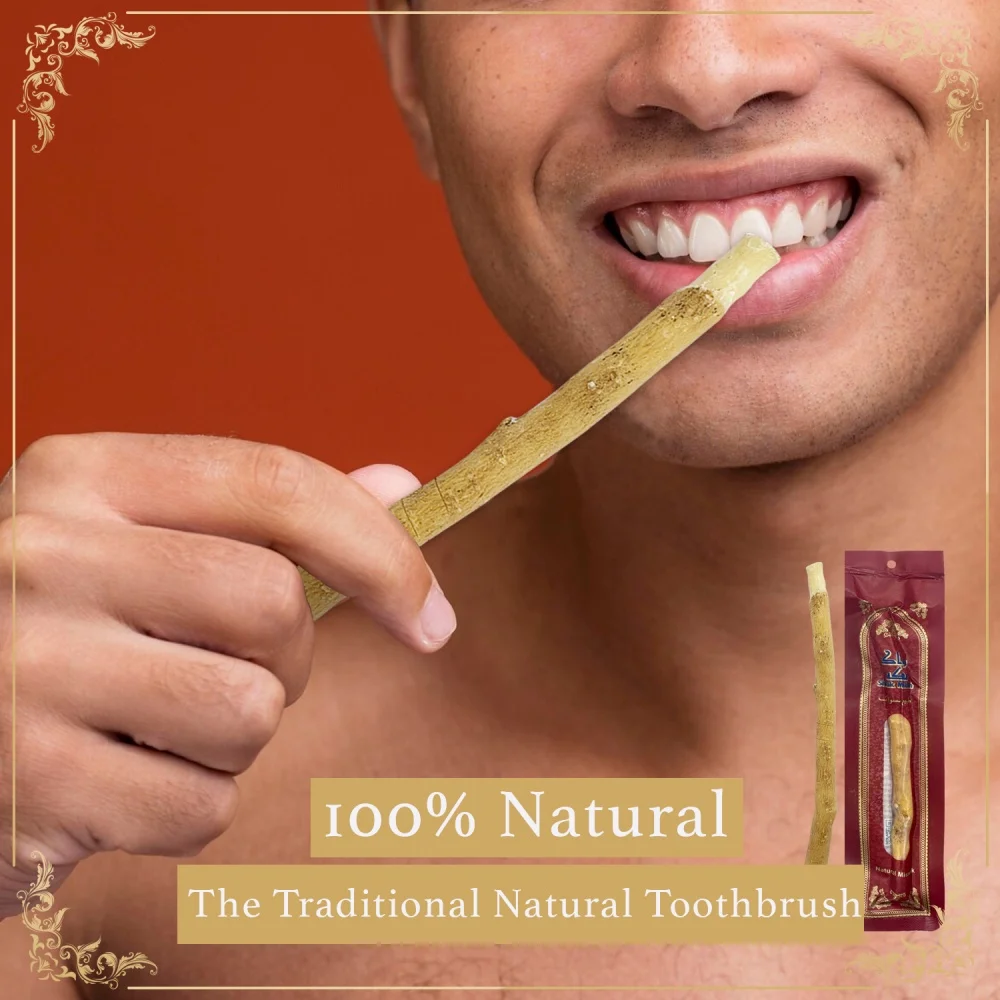 

Handmade 100% Natural Miswak Twig Toothbrush Traditional Premium Quality Toothbrush Stick Friendly Gift For Family Plastic-Free