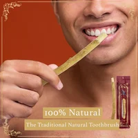Cepillo de dientes de ramita Miswak 100% Natural hecho a mano, palo de cepillo de dientes tradicional de primera calidad, regalo amigable para la familia sin plástico